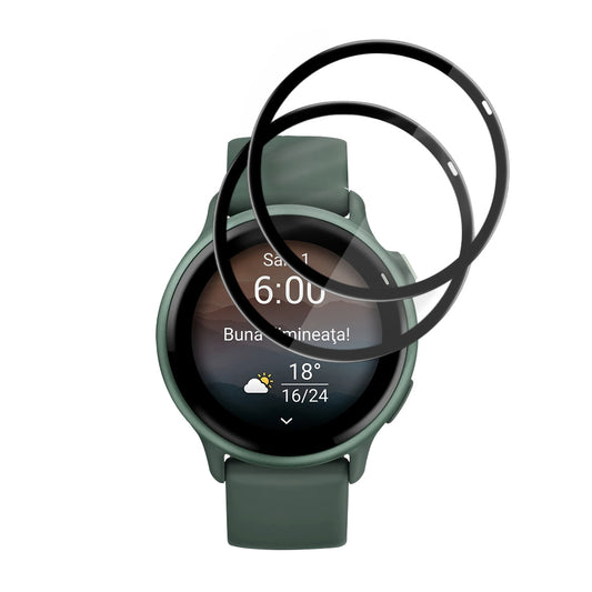 Folie Protectie Techsuit Nano Flex pentru Garmin vivoactive 6, Set 2 bucati, Plastic, Neagra