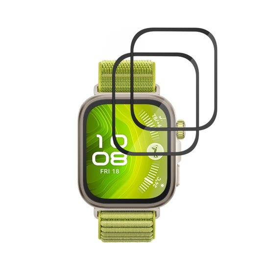 Folie Protectie Techsuit Nano Flex pentru Huawei Watch Fit 4 Pro, Set 2 bucati, Plastic, Neagra
