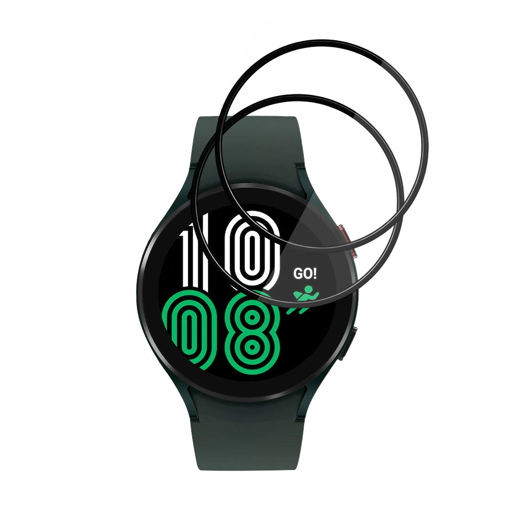 Folie Protectie Techsuit Nano Flex pentru Samsung Galaxy Watch4 44mm, Set 2 bucati, Plastic, Neagra
