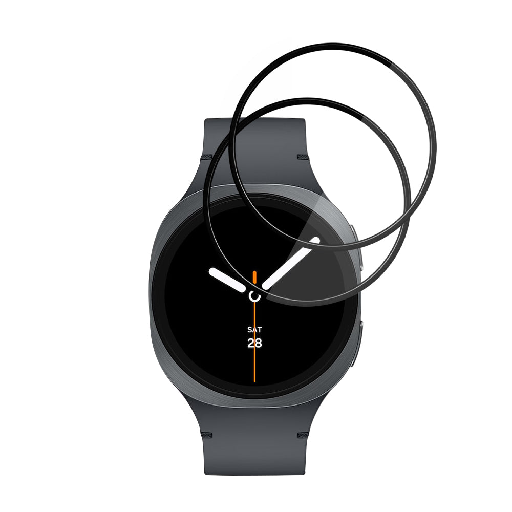 Folie Protectie Techsuit Nano Flex pentru Samsung Galaxy Watch8 40mm, Set 2 bucati, Plastic, Neagra