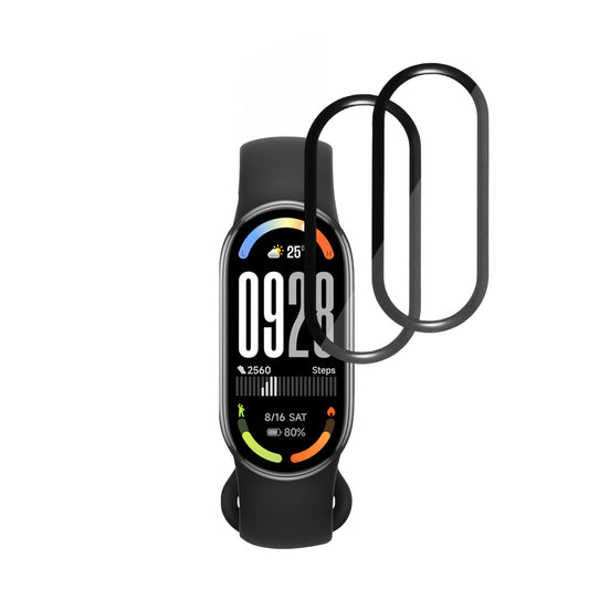 Folie Protectie Techsuit Nano Flex pentru Xiaomi Smart Band 10, Set 2 bucati, Plastic, Neagra