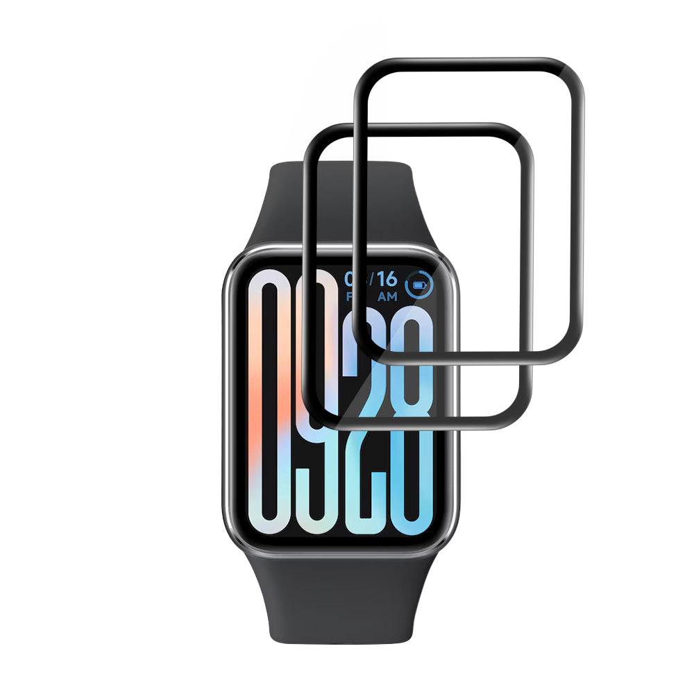 Folie Protectie Techsuit Nano Flex pentru Xiaomi Smart Band 9 Pro, Set 2 bucati, Plastic, Neagra