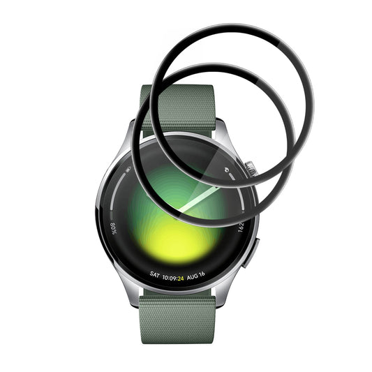 Folie Protectie Techsuit Nano Flex pentru Xiaomi Watch 5, Set 2 bucati, Plastic, Neagra