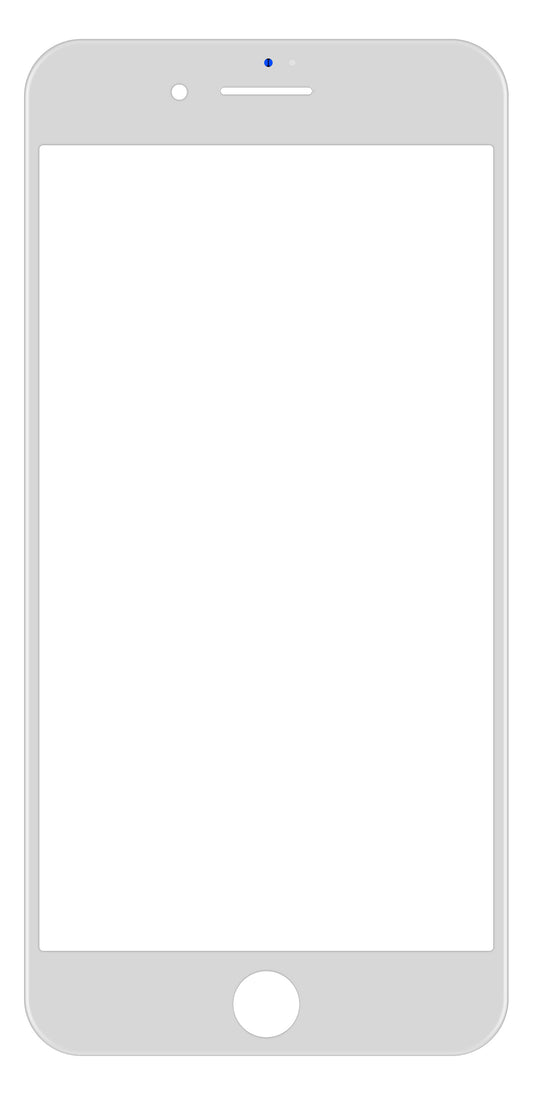 Geam Ecran Apple iPhone 8 Plus, cu Rama si Adeziv OCA, Alb