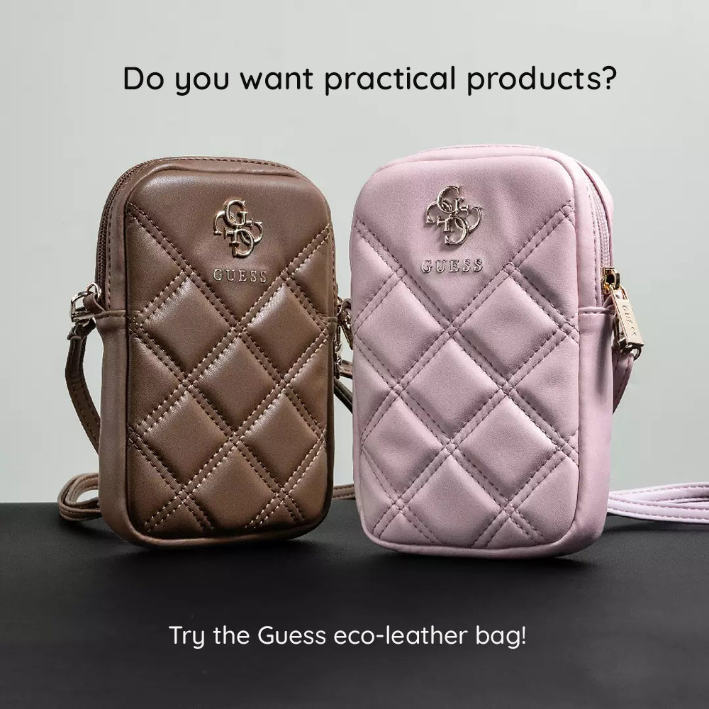 Geanta Universala pentru Telefon, Guess, Quilted 4G, Roz