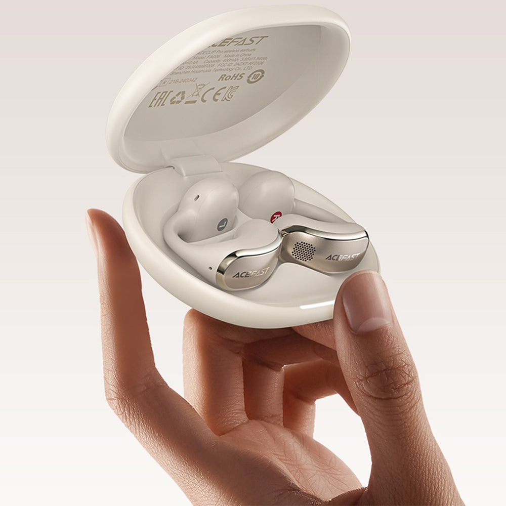 Handsfree Bluetooth Acefast Aceclip Pro, TWS, Auriu