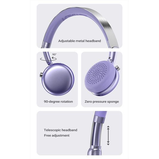 Handsfree Bluetooth Acefast H8, A2DP, ANC, Auriu