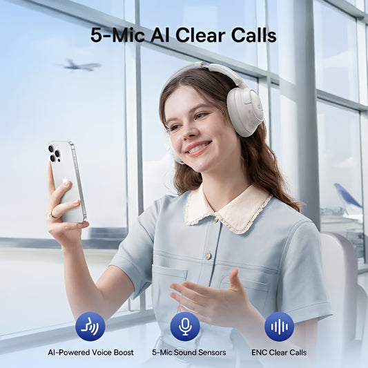 Handsfree Bluetooth Baseus Bass BH1 NC, MultiPoint, A2DP, ANC, Alb A0203702