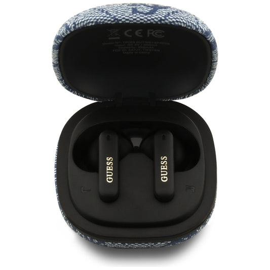 Handsfree Bluetooth Guess 4G Classic Metal Logo, TWS, Albastru