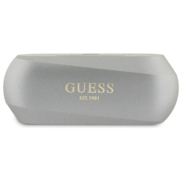 Handsfree Bluetooth Guess Elongated Metallic Printed Logo, TWS, Gri