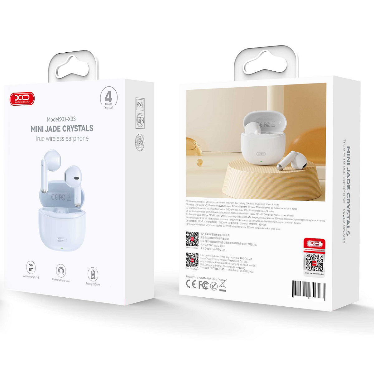 Handsfree Bluetooth XO Design X33, TWS, Albastru