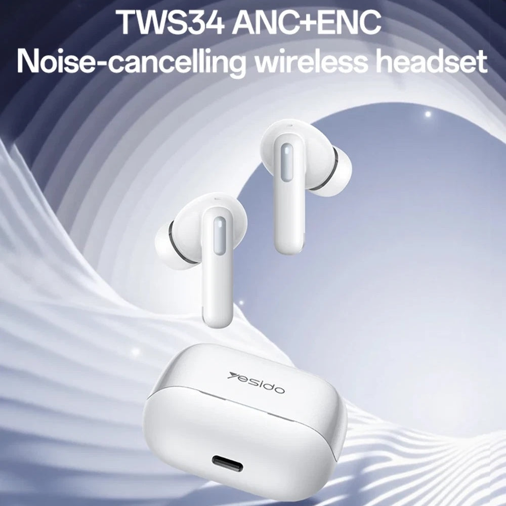 Handsfree Bluetooth Yesido TWS34, TWS, ANC, Alb