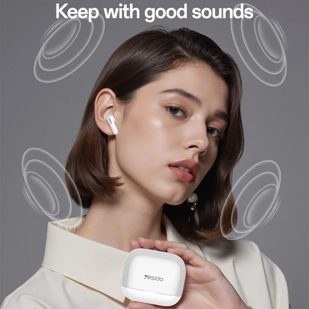 Handsfree Bluetooth Yesido TWS34, TWS, ANC, Alb