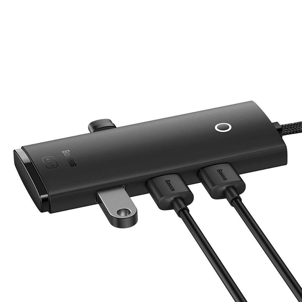 Hub USB Baseus Lite, 4 x USB-A 3.0 - 1 x USB-C, 1m, Negru WKQX030101