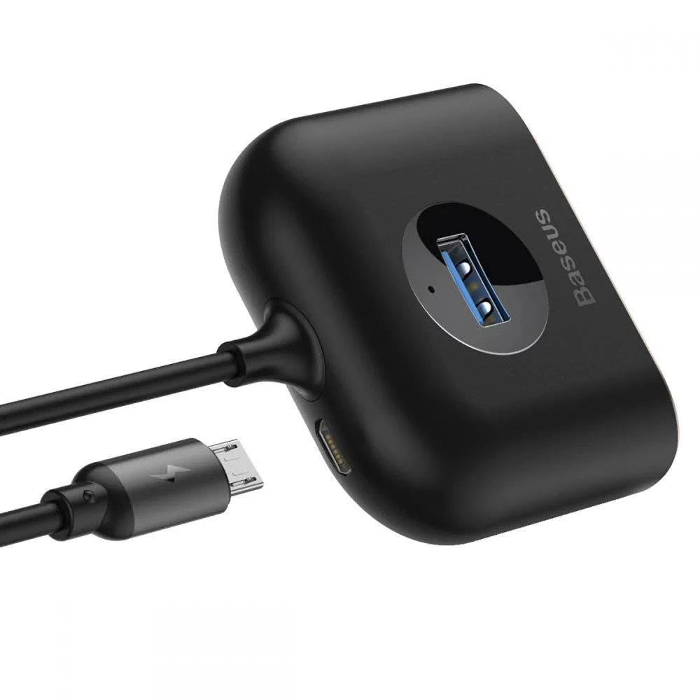 Hub USB Baseus Square, 1 x USB-A 3.0 - 3 x USB-A, Negru CAHUB-AY01