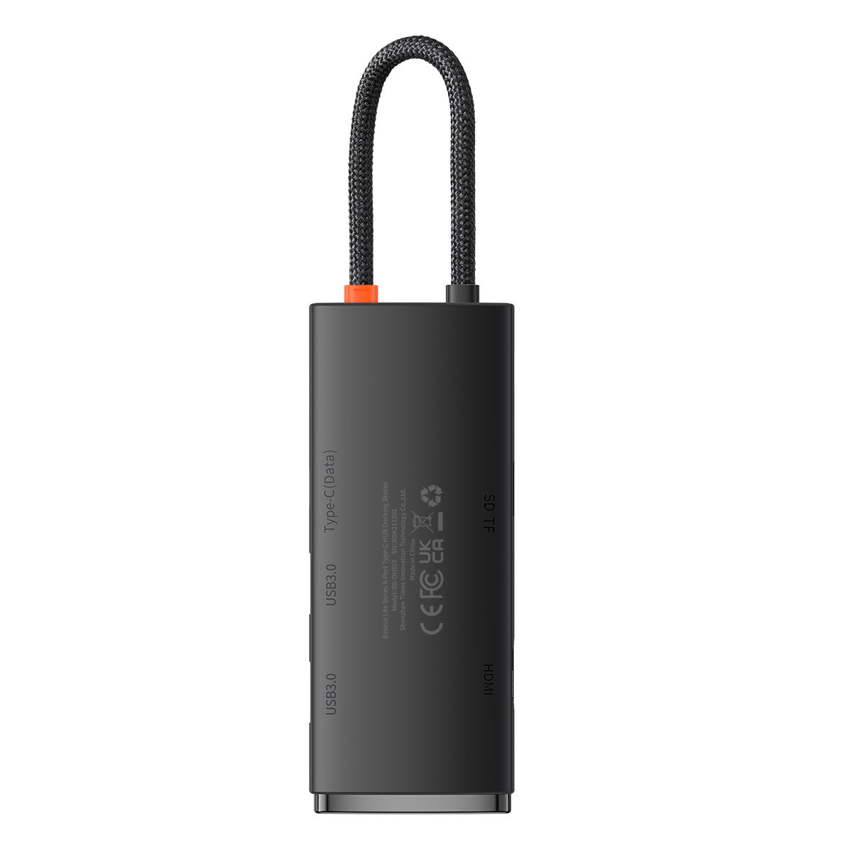 Hub USB-C Baseus, 2 x USB-A 3.0 - 1 x USB-C - 1 x HDMI - 1 x SD - 1 x microSD, Negru WKQX050001