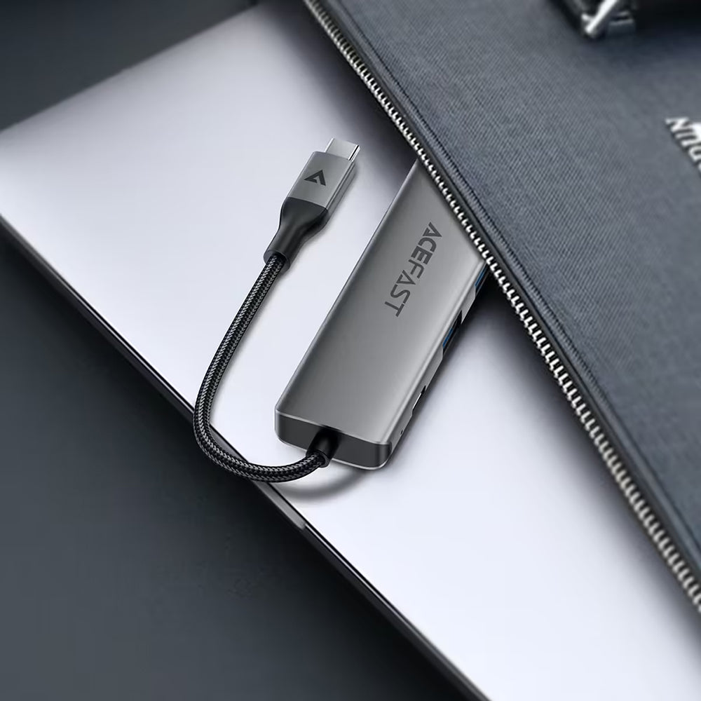 Hub USB-C Acefast J18, 6in1, Gri