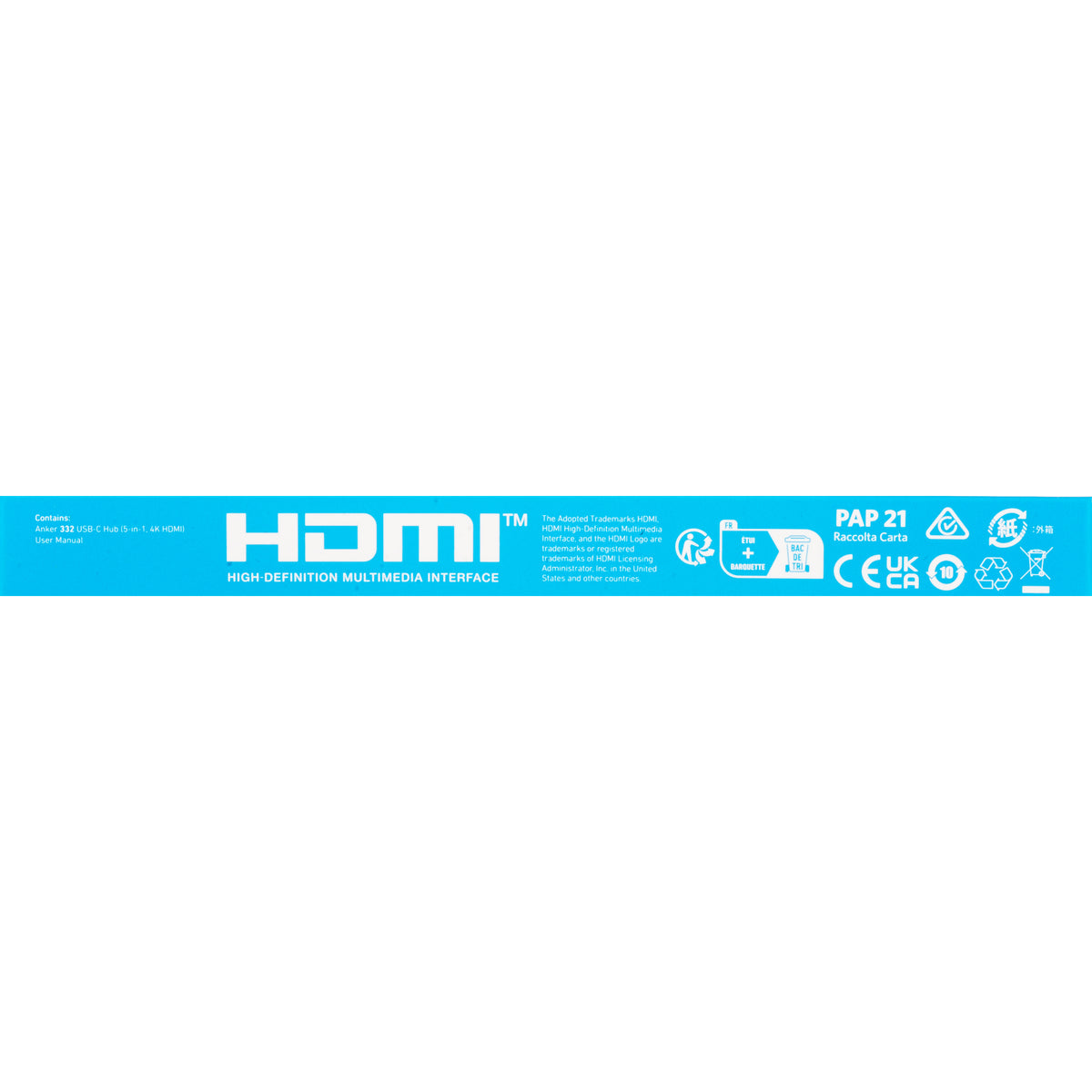Hub USB-C Anker 332, 2 x USB-A - 2 x USB-C - 1 x HDMI, Negru A8356G11