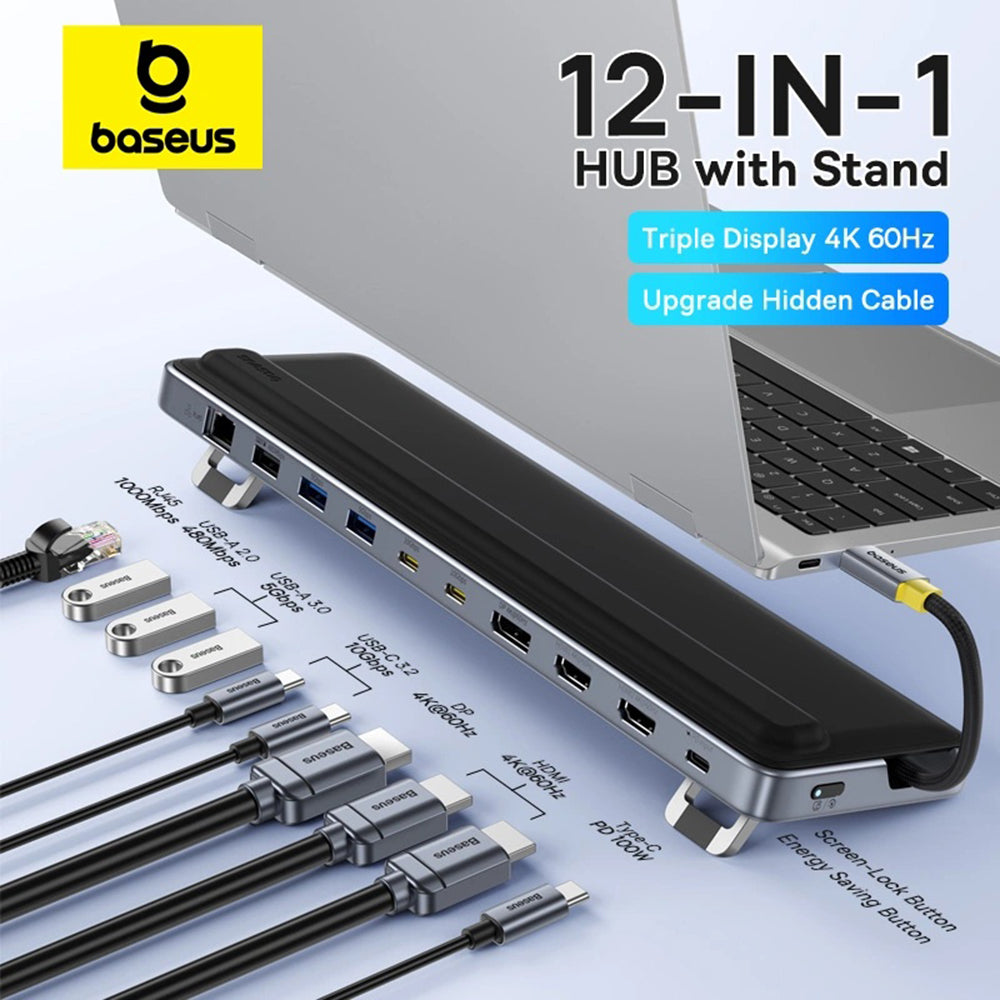 Hub USB-C Baseus EliteJoy EH3, 12in1, Gri B0114200