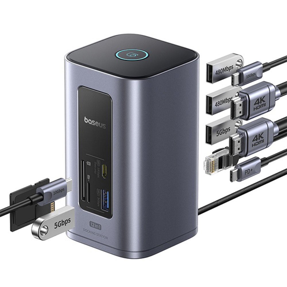 Hub Multifunctional Baseus Nomos NU1 Air Spacemate, 12in1, Gri B00568103813-00