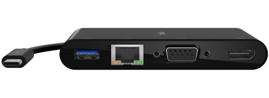 Hub USB-C Belkin Connect, 1 x USB-A 3.0 - 1 x USB-C - 1 x HDMI - 1 x VGA - 1 x RJ45, Negru AVC004btBK