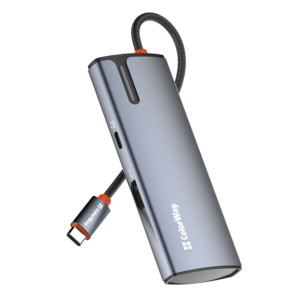 Hub USB-C ColorWay CW-HUB01, 5in1, Argintiu