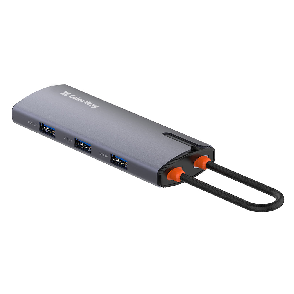 Hub USB-C ColorWay CW-HUB03, 6in1, Argintiu