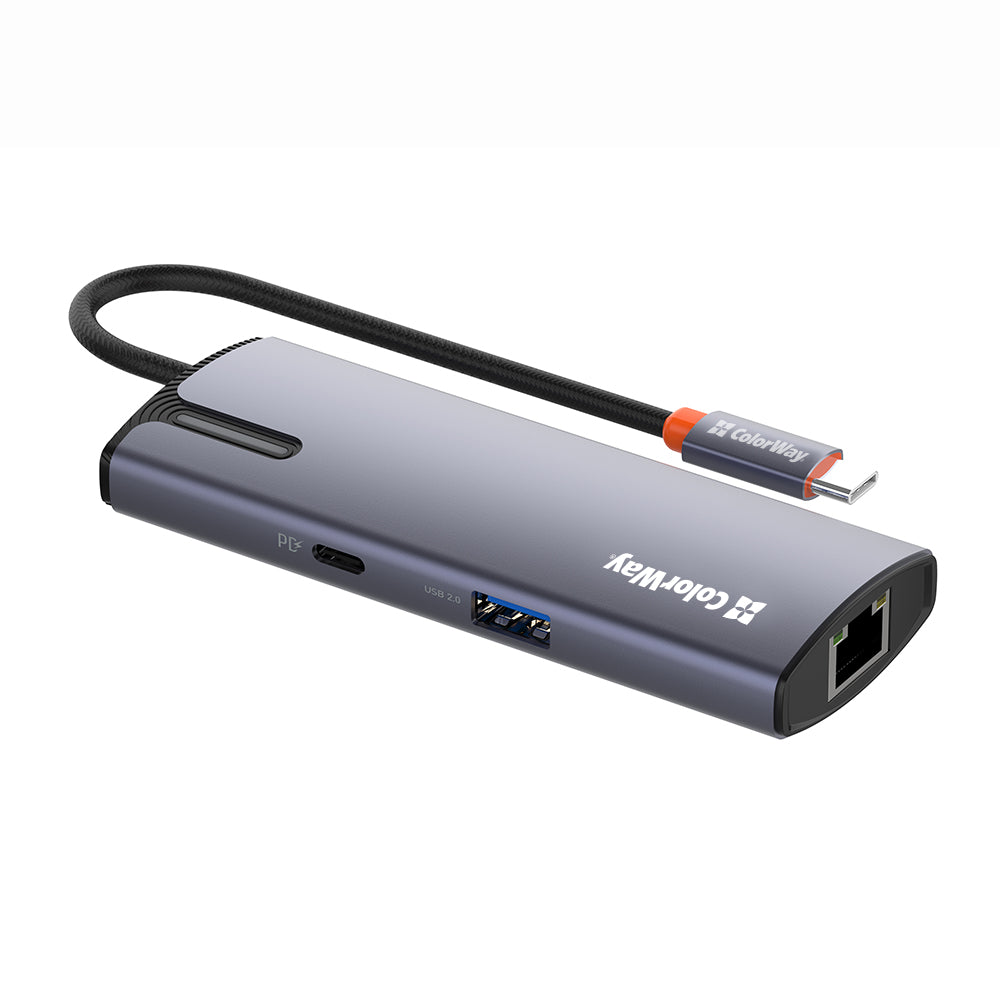 Hub USB-C ColorWay CW-HUB03, 6in1, Argintiu