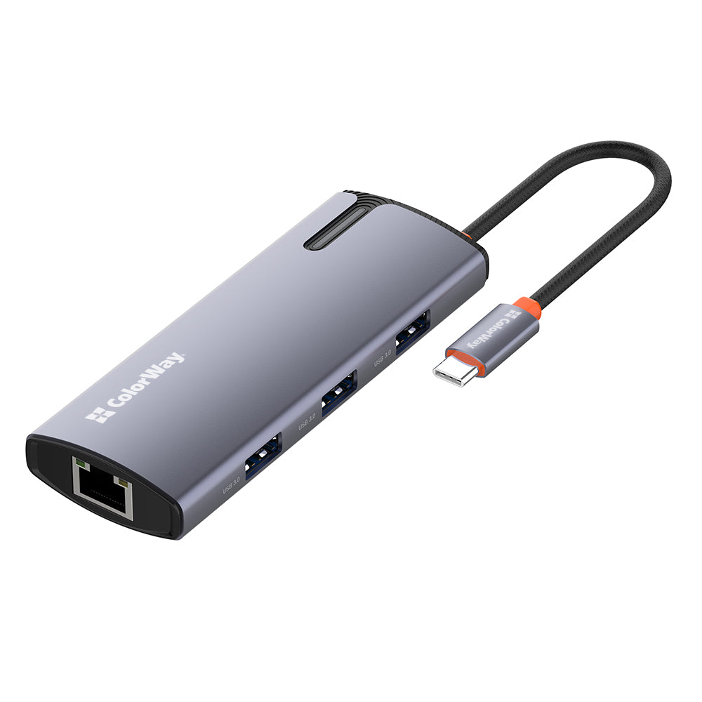 Hub USB-C ColorWay CW-HUB03, 6in1, Argintiu