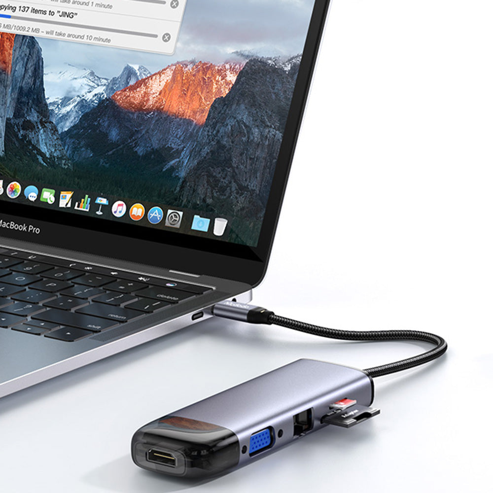 Hub USB-C McDodo HU-7420, 10in1, Gri