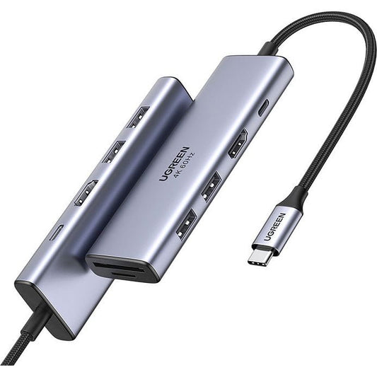 Hub USB-C UGREEN CM511 (60384), 2 x USB-A 3.0 - 1 x USB-C - 1 x HDMI - 1 x SD - 1 x microSD, Gri