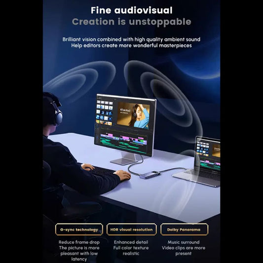 Hub USB-C UGREEN CM888 (45155) Uno, 6in1, Gri