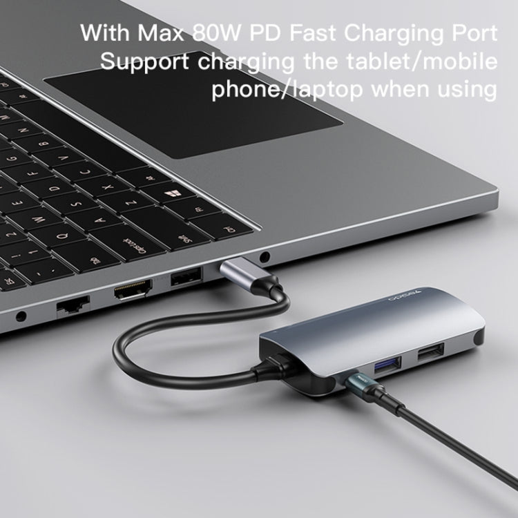 Hub USB-C Yesido HB15, 6in1, Gri