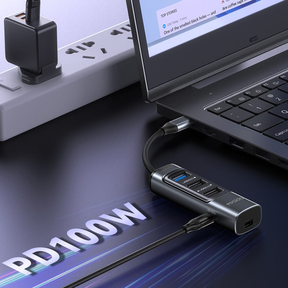 Hub USB-C Yesido HB24, 5in1, Gri