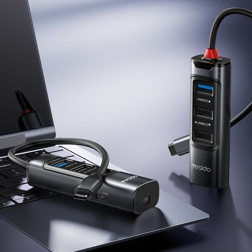 Hub USB-C Yesido HB24, 5in1, Gri