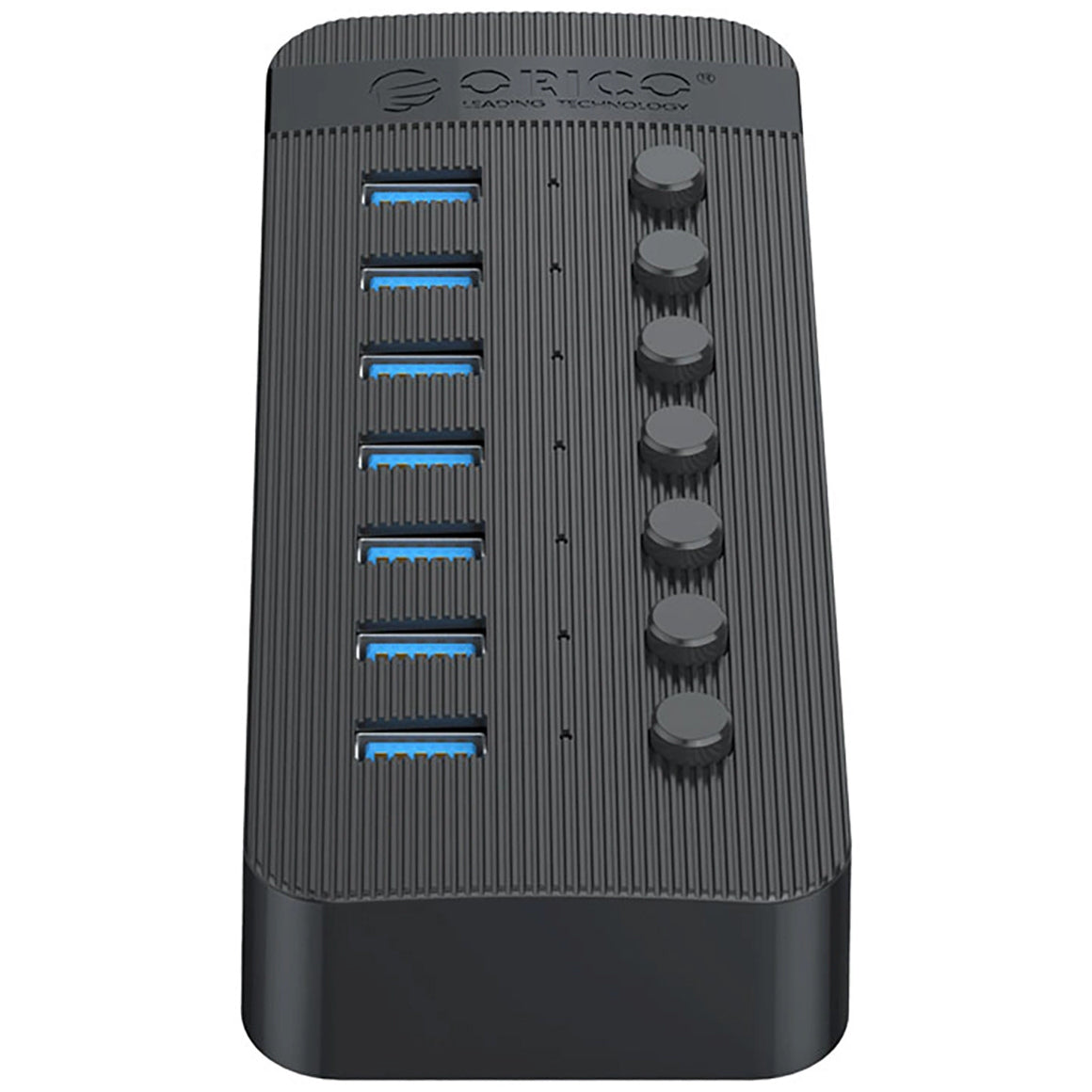 Hub USB Orico CT2U3-7AB, 7 x USB-A 3.0, Negru