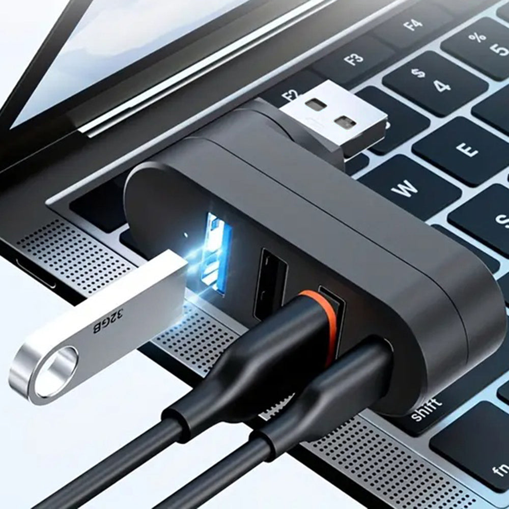 Hub USB Techsuit H17 SplitterNode, 4in1, Negru