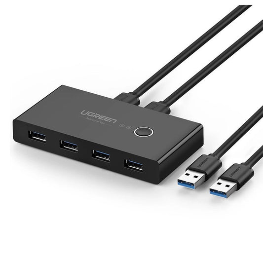 Hub USB UGREEN US216 Two Sharing Switch Box, 4 x USB-A 3.0, Negru