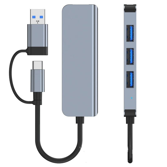 Hub USB / USB-C Techsuit H8 DataBridge, 4in1, Gri