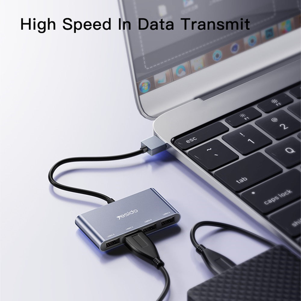 Hub USB Yesido HB12, 4in1, Gri