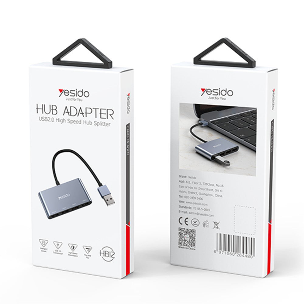Hub USB Yesido HB12, 4in1, Gri