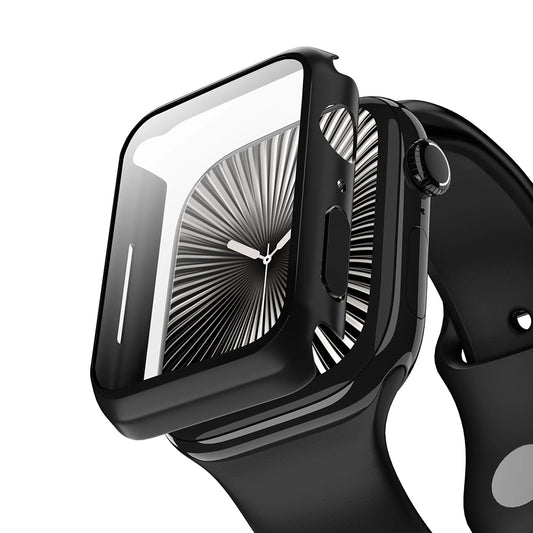 Husa Anank Screen Guard pentru Apple Watch Series 7 45mm, Neagra