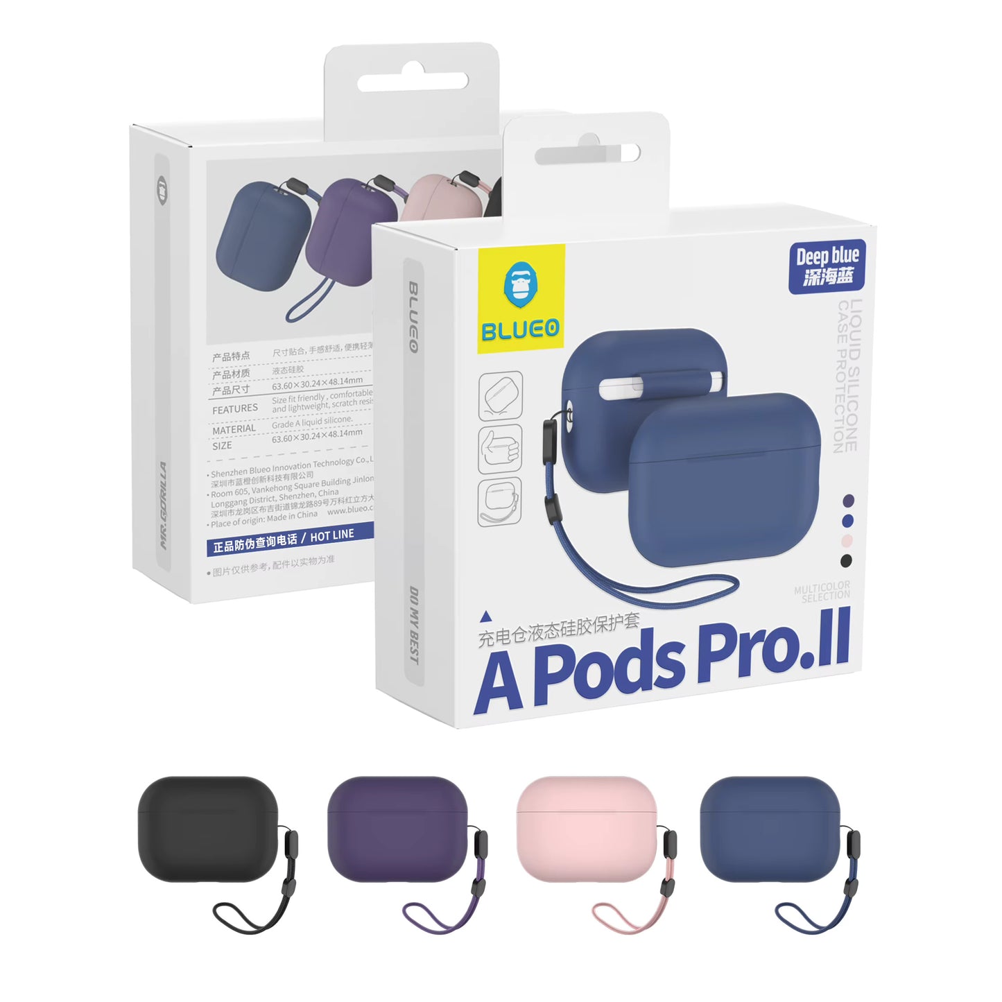 Husa Blueo Liquid pentru Apple AirPods Pro 2, Bleumarin