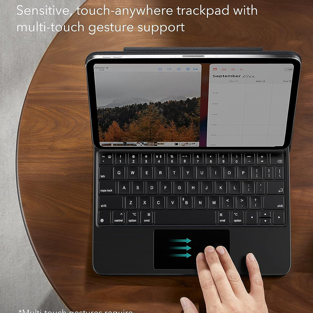 Husa Cu Tastatura pentru Apple iPad (2025) / (2022), ESR, Rebound, Neagra, Resigilata