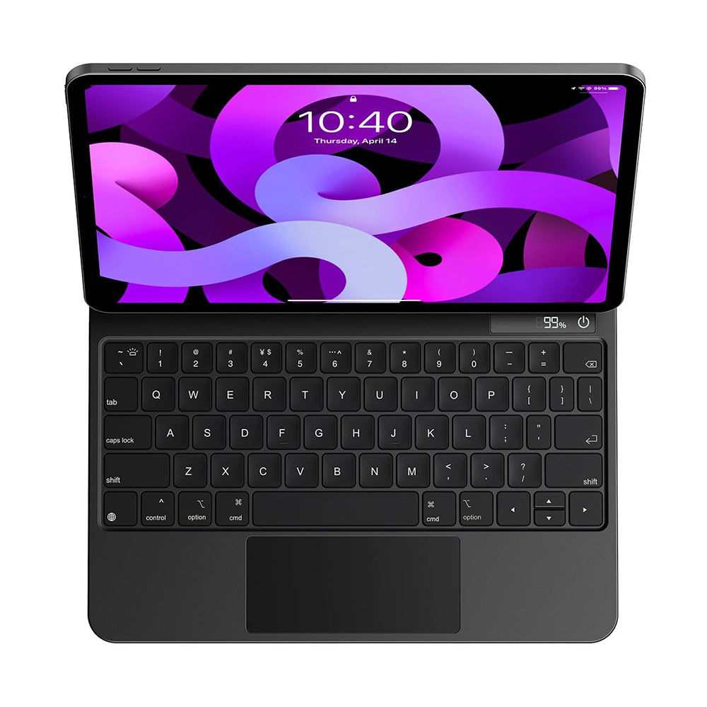 Husa cu Tastatura pentru Apple iPad Air (2022) / Air (2020) / Pro 11 (2018), Baseus, Brilliance with Digital Display, Gri