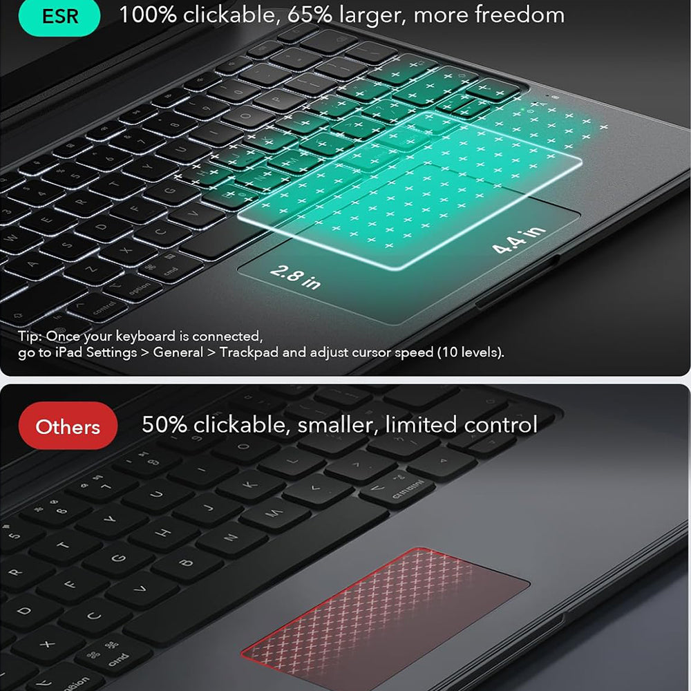 Husa cu Tastatura pentru Apple iPad Pro 11 (2024), ESR, Shift, Gri