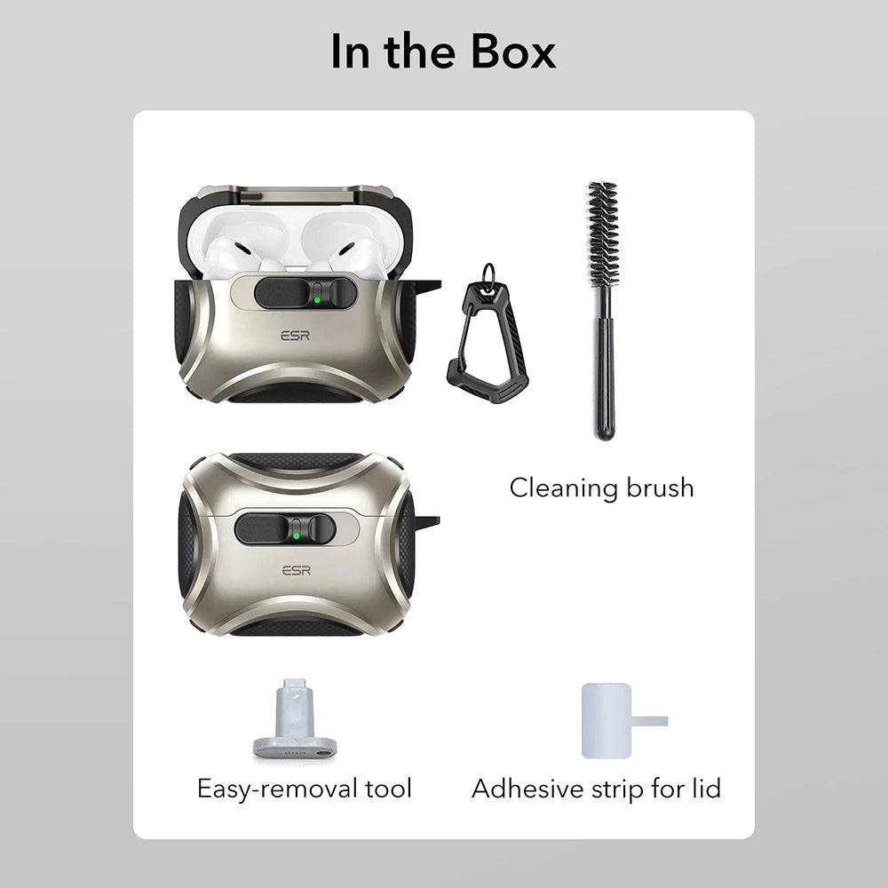 Husa ESR Cyber FlickLock pentru Apple AirPods Pro 3, Gri