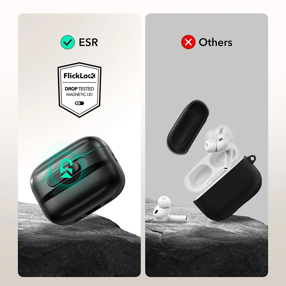 Husa ESR Pulse Magnetic FlickLock pentru Apple AirPods Pro 3, Alba