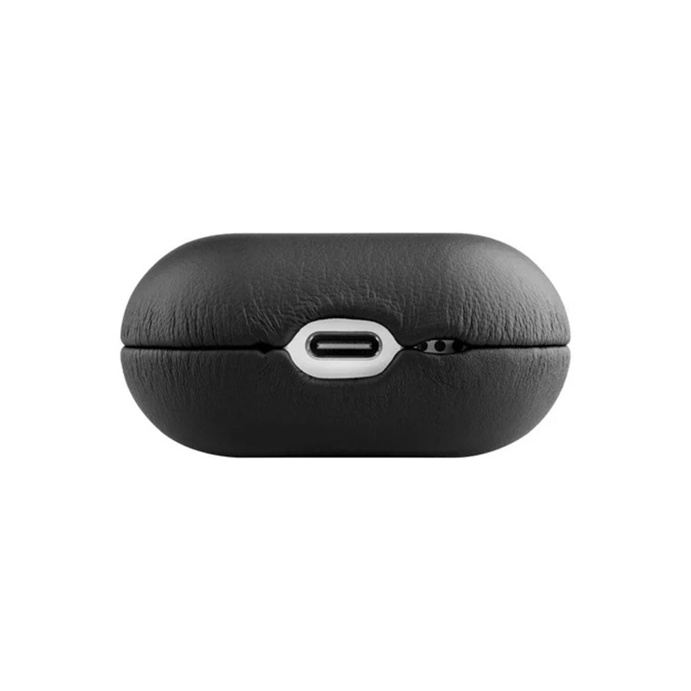 Husa Fixed PodsLeather pentru Apple AirPods 4, Neagra