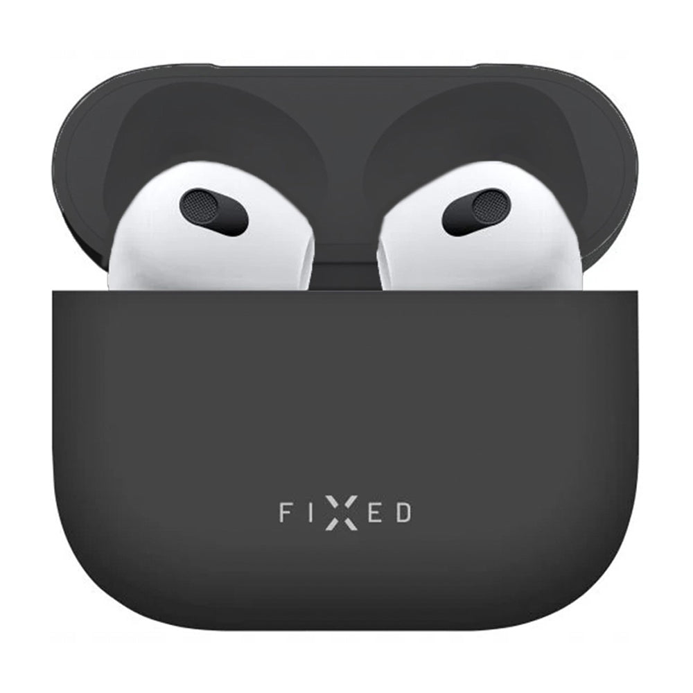 Husa Fixed Silky pentru Apple AirPods 4, Neagra